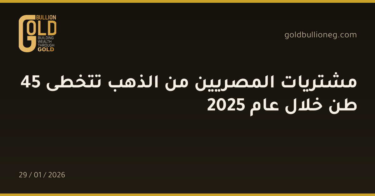مشتريات المصريين من الذهب تتخطى 45 طن خلال عام 2025