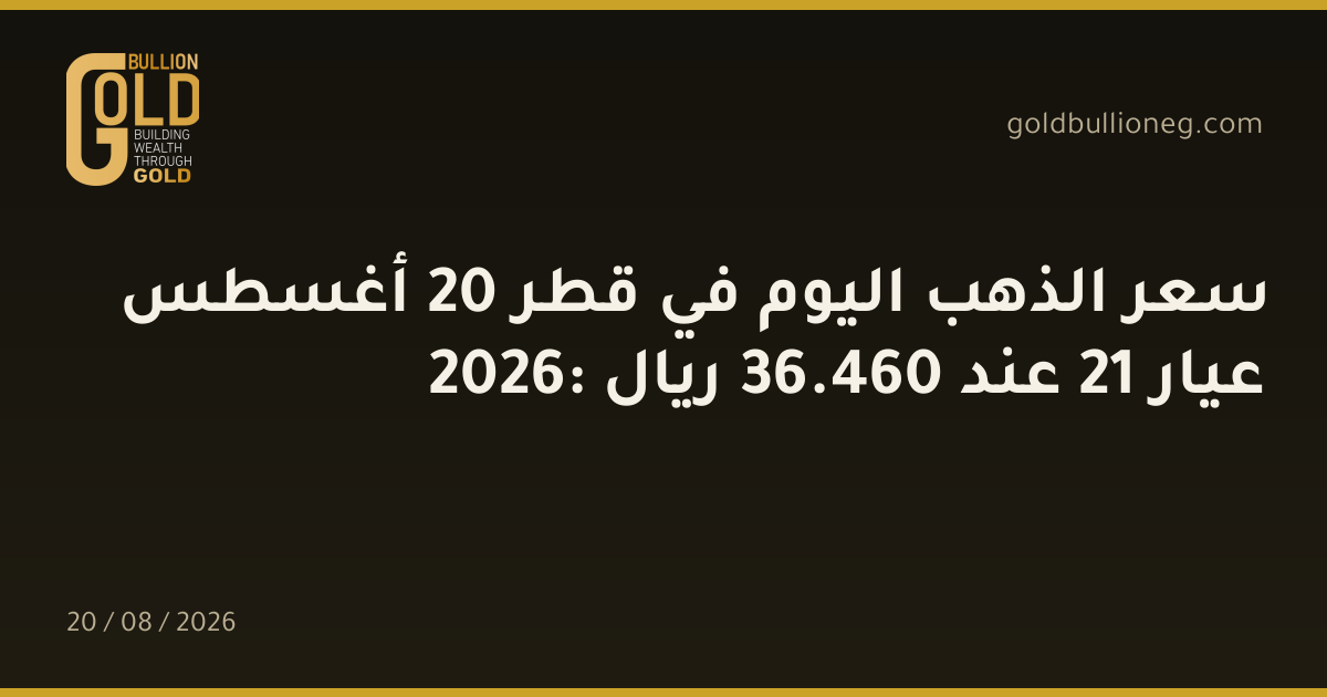 سعر الذهب اليوم في قطر 20 أغسطس 2026: عيار 21 عند 460.36 ريال