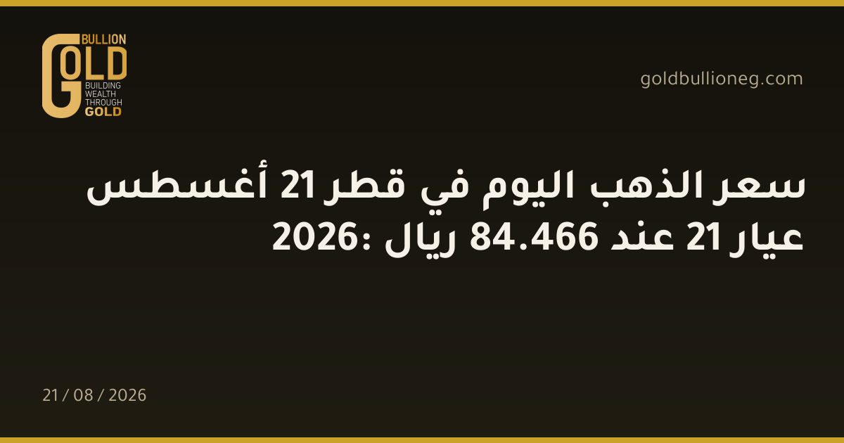 سعر الذهب اليوم في قطر 21 أغسطس 2026: عيار 21 عند 466.84 ريال