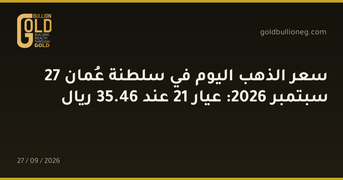 سعر الذهب اليوم في سلطنة عُمان 27 سبتمبر 2026: عيار 21 عند 46.35 ريال