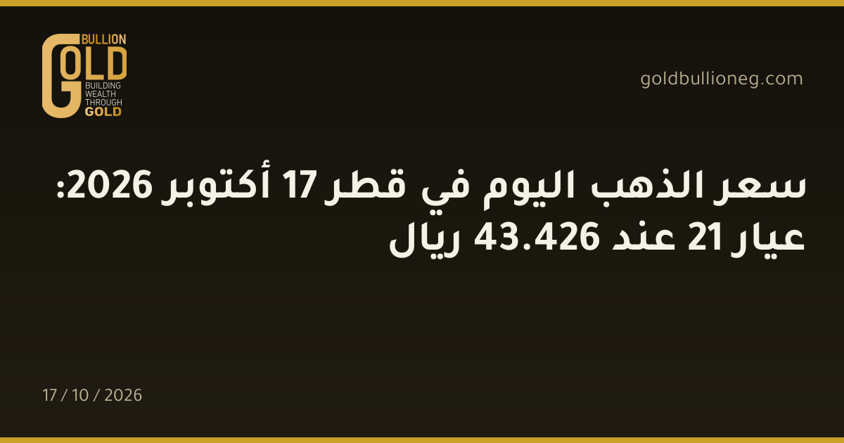 سعر الذهب اليوم في قطر 17 أكتوبر 2026: عيار 21 عند 426.43 ريال
