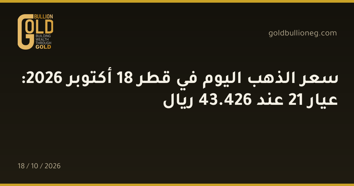 سعر الذهب اليوم في قطر 18 أكتوبر 2026: عيار 21 عند 426.43 ريال